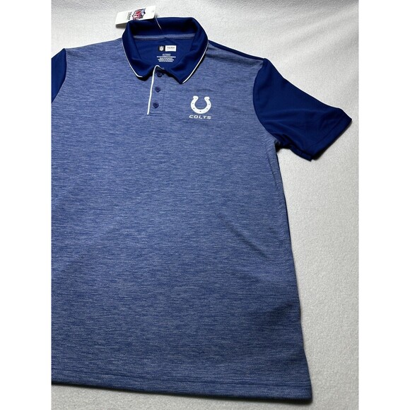 NWT INDIANAPOLIS COLTS Mens Polo Shirt Size XL - Small Snag On Back - Picture 1 of 11